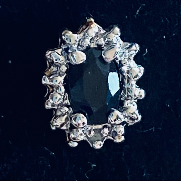 12k Gold Genuine Sapphire Diamond & Sterling Silver Red Envelope Earrings - Picture 2 of 9